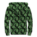 Watercolor Bamboo Pattern Print Sherpa Lined Zip Up Hoodie