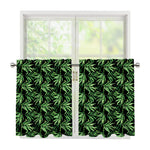 Watercolor Bamboo Pattern Print Tier Curtains