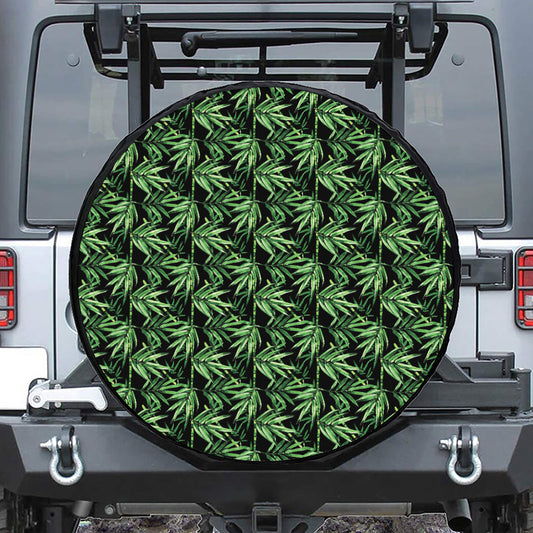 Watercolor Bamboo Pattern Print Tire Cover