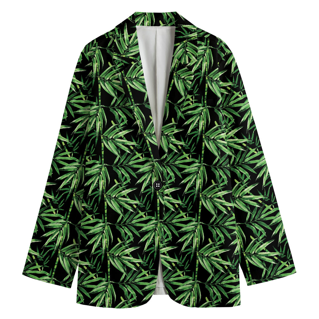 Watercolor Bamboo Pattern Print Women's Blazer