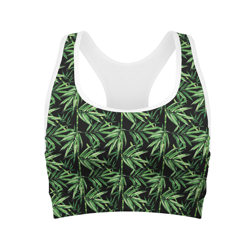 Watercolor Bamboo Pattern Print Women's Sports Bra