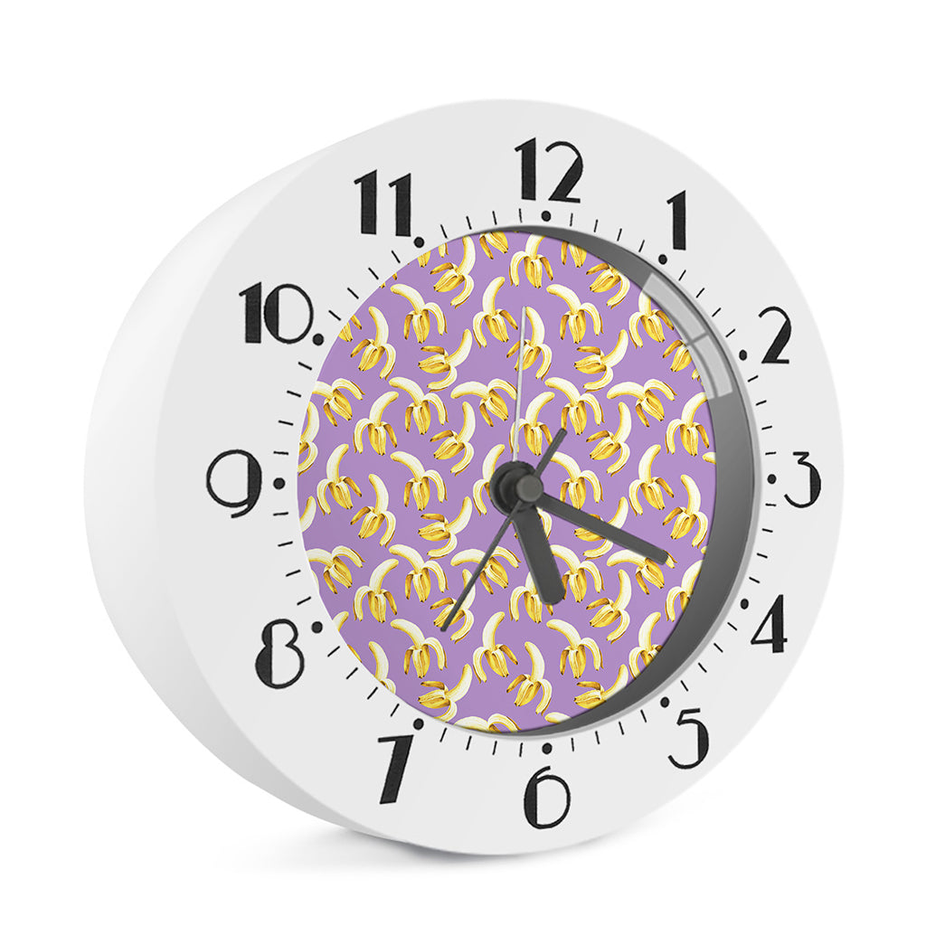 Watercolor Banana Pattern Print Alarm Clock