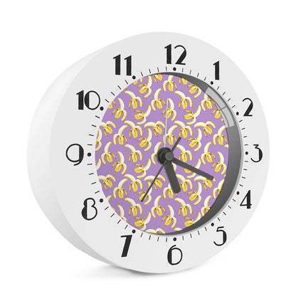 Watercolor Banana Pattern Print Alarm Clock