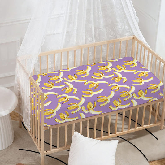 Watercolor Banana Pattern Print Baby Crib Sheet