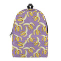 Watercolor Banana Pattern Print School Backpack