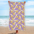 Watercolor Banana Pattern Print Beach Towel