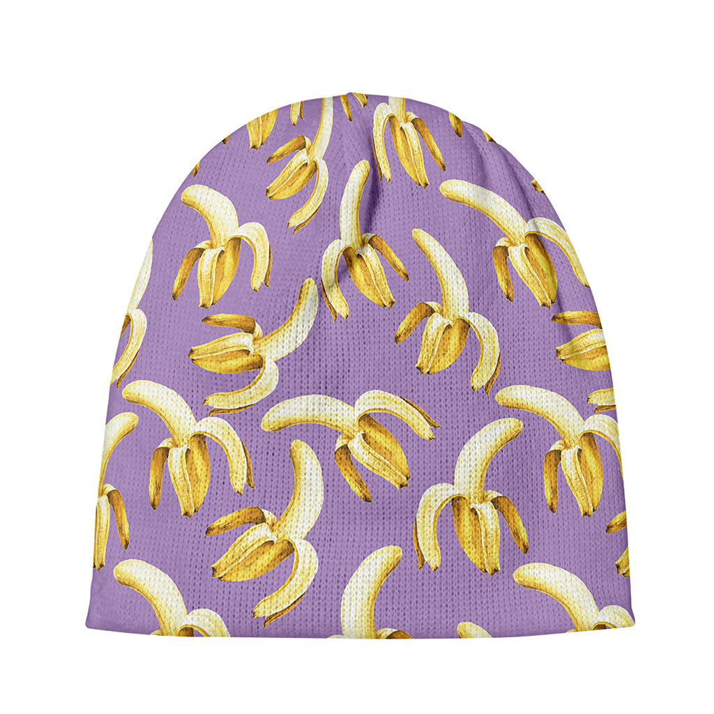 Watercolor Banana Pattern Print Beanie