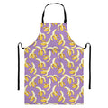 Watercolor Banana Pattern Print Bib Apron With Pocket
