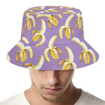 Watercolor Banana Pattern Print Bucket Hat