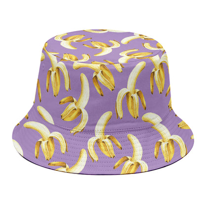 Watercolor Banana Pattern Print Bucket Hat