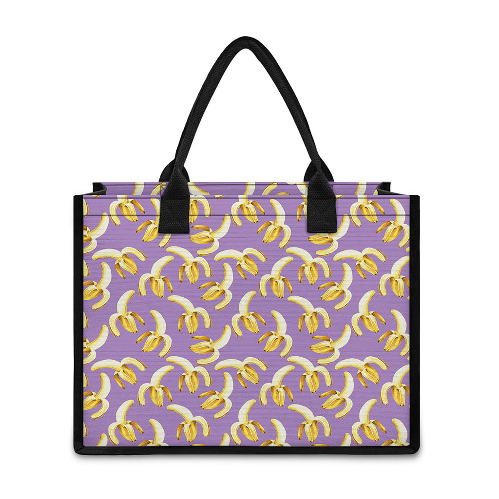 Watercolor Banana Pattern Print Canvas Tote Bag