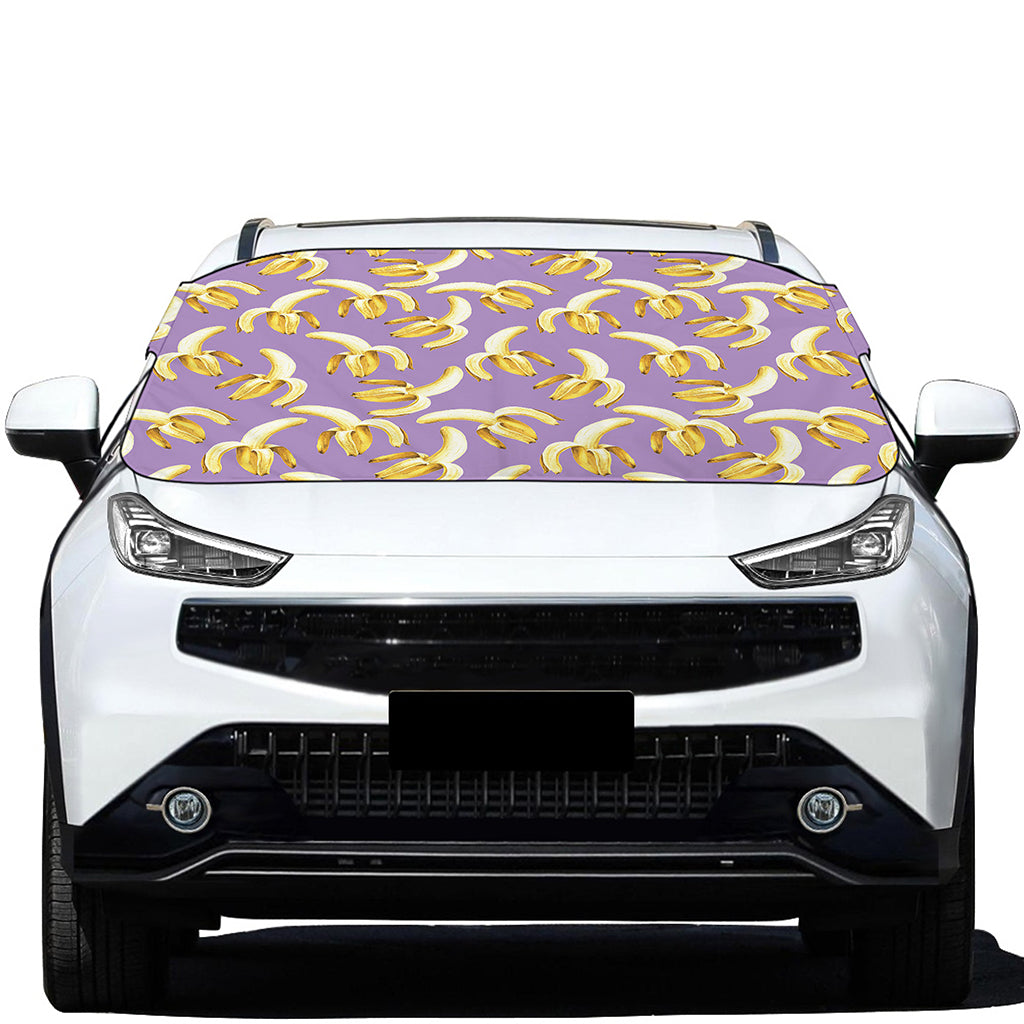 Watercolor Banana Pattern Print Car Windshield Snow Cover