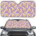 Watercolor Banana Pattern Print Car Windshield Sun Shade
