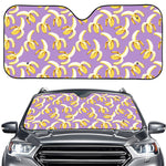 Watercolor Banana Pattern Print Car Windshield Sun Shade