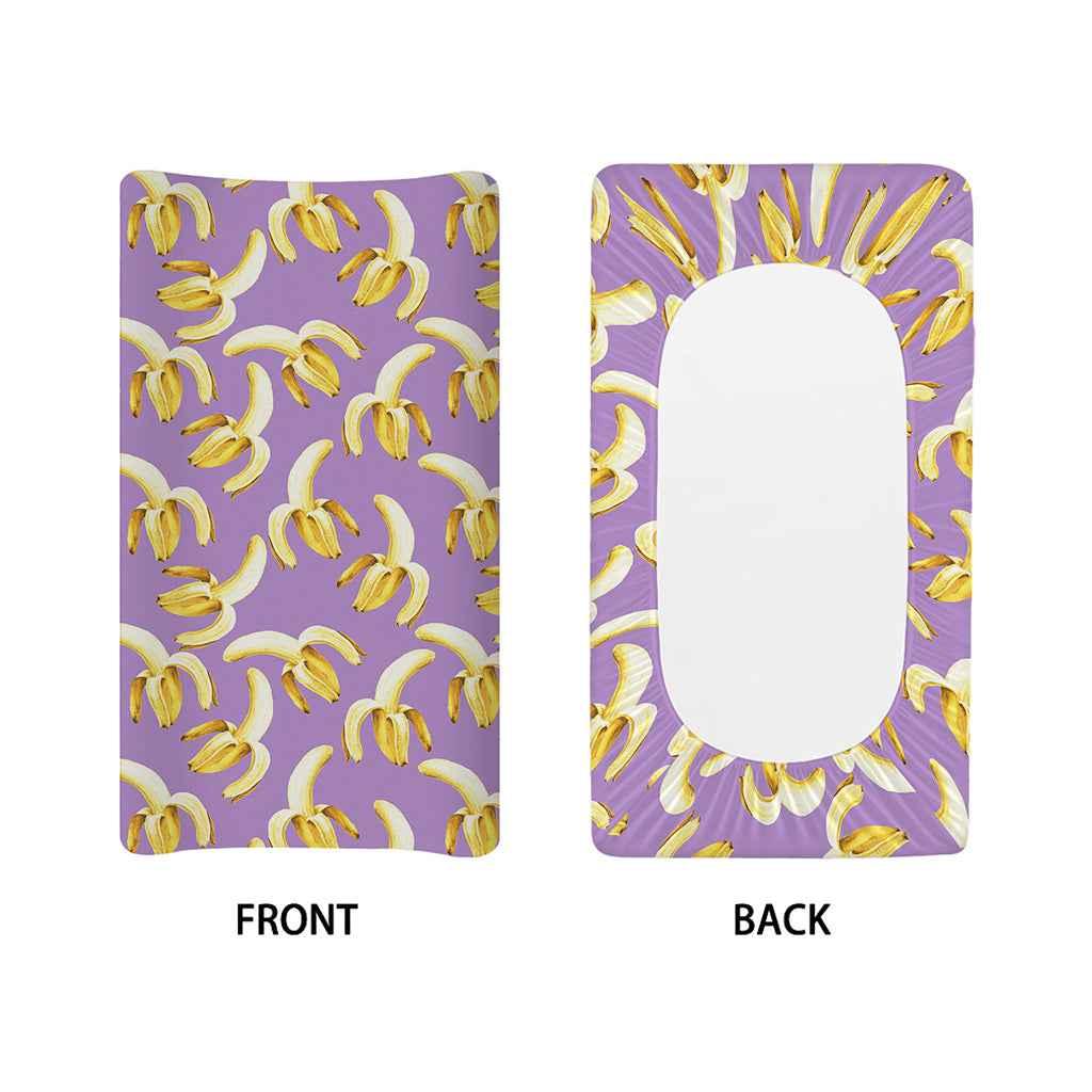 Watercolor Banana Pattern Print Changing Pad Cover