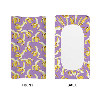 Watercolor Banana Pattern Print Changing Pad Cover