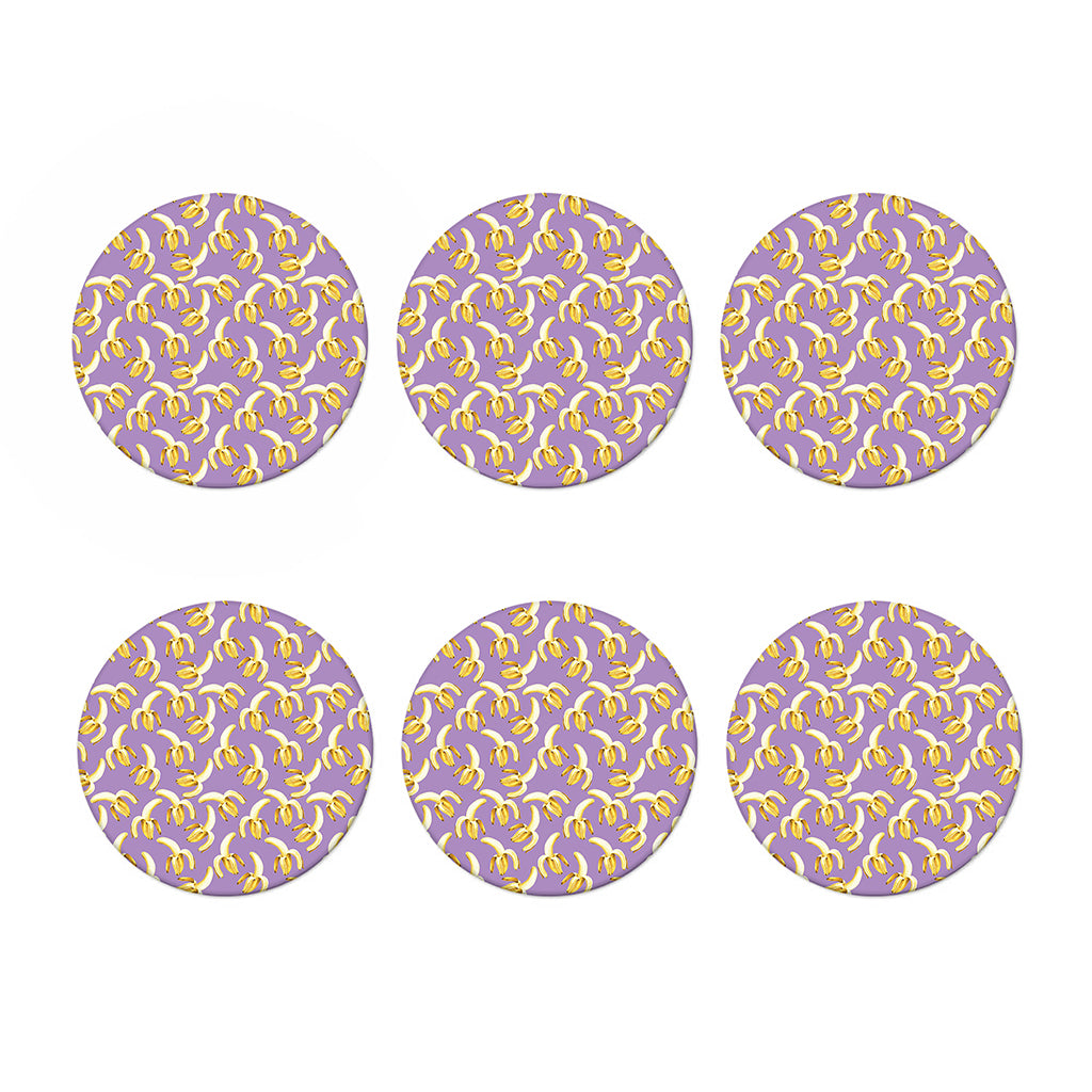 Watercolor Banana Pattern Print Coaster Set