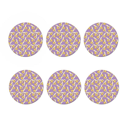 Watercolor Banana Pattern Print Coaster Set