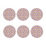 Watercolor Banana Pattern Print Coaster Set
