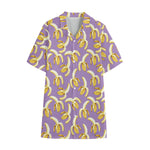 Watercolor Banana Pattern Print Cotton Hawaiian Shirt