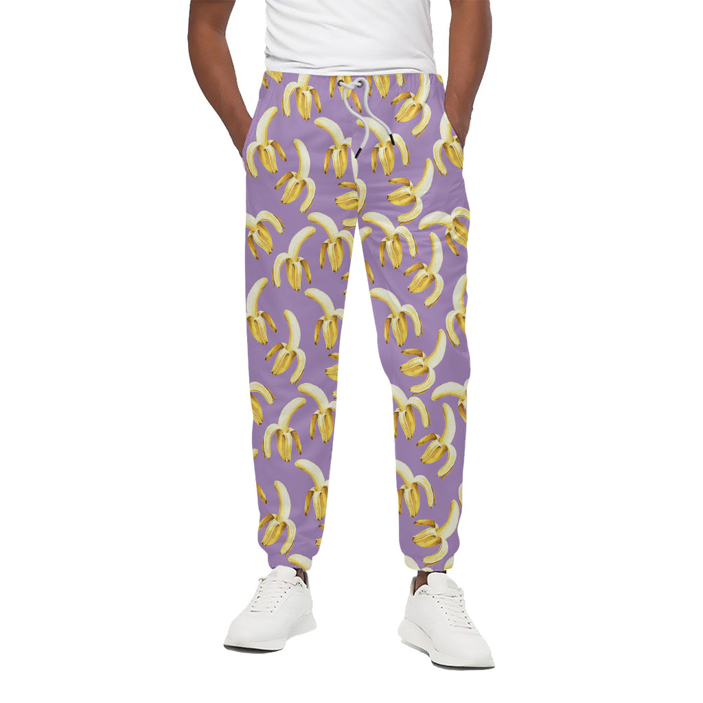 Watercolor Banana Pattern Print Cotton Pants