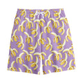 Watercolor Banana Pattern Print Cotton Shorts