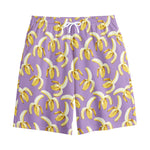Watercolor Banana Pattern Print Cotton Shorts