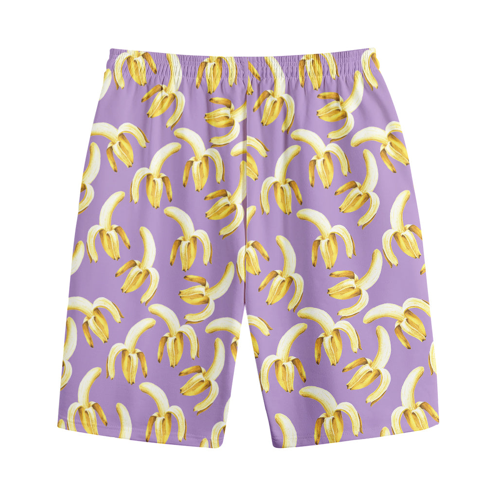 Watercolor Banana Pattern Print Cotton Shorts