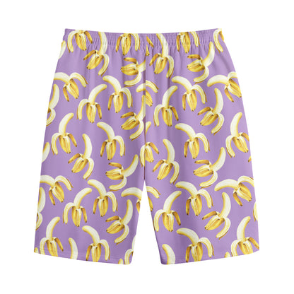 Watercolor Banana Pattern Print Cotton Shorts