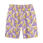 Watercolor Banana Pattern Print Cotton Shorts