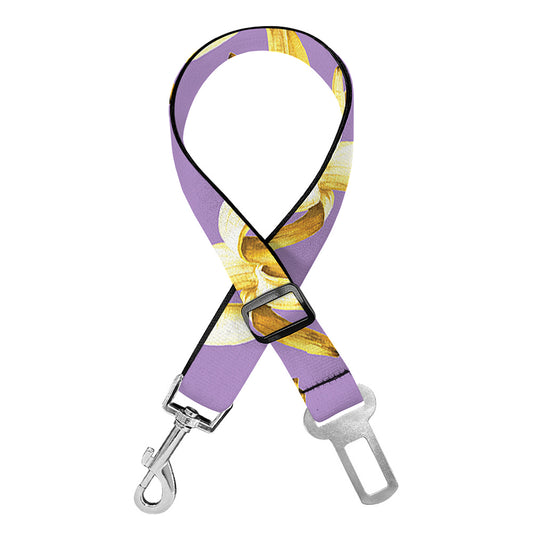 Watercolor Banana Pattern Print Dog Seat Belt
