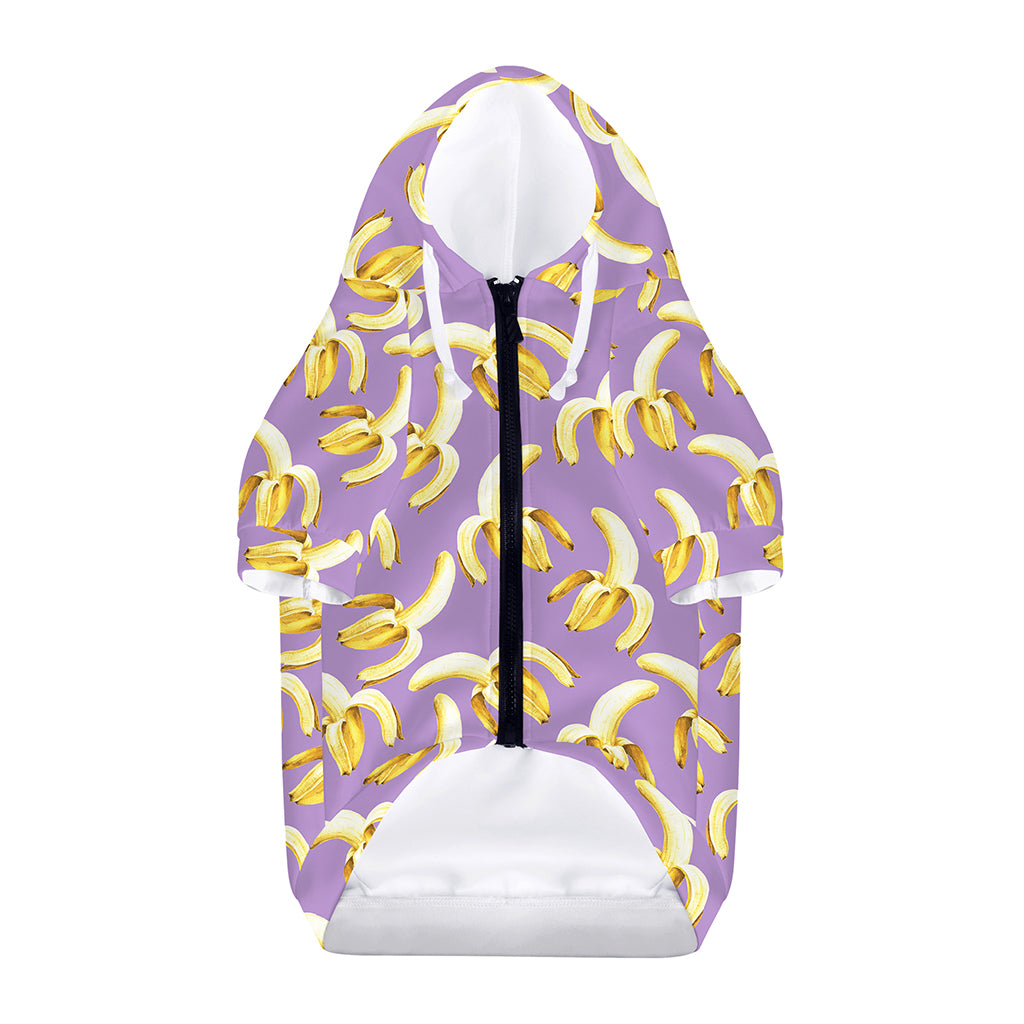 Watercolor Banana Pattern Print Dog Zip Up Hoodie