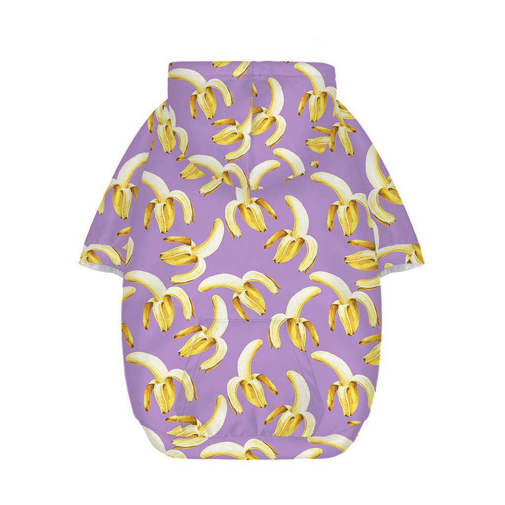 Watercolor Banana Pattern Print Dog Zip Up Hoodie