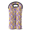 Watercolor Banana Pattern Print Double Neoprene Wine Tote