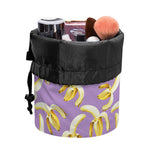 Watercolor Banana Pattern Print Drawstring Makeup Bag