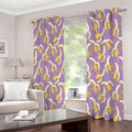 Watercolor Banana Pattern Print Extra Wide Grommet Curtains