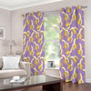 Watercolor Banana Pattern Print Extra Wide Grommet Curtains