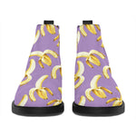 Watercolor Banana Pattern Print Flat Ankle Boots