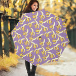 Watercolor Banana Pattern Print Foldable Umbrella