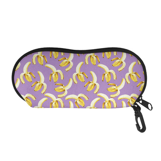 Watercolor Banana Pattern Print Glasses Case