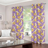 Watercolor Banana Pattern Print Grommet Curtains