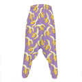 Watercolor Banana Pattern Print Hammer Pants