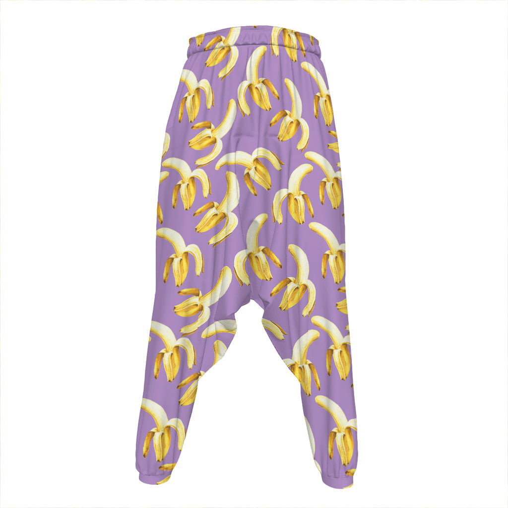 Watercolor Banana Pattern Print Hammer Pants