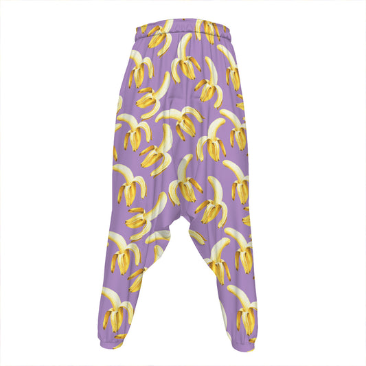 Watercolor Banana Pattern Print Hammer Pants