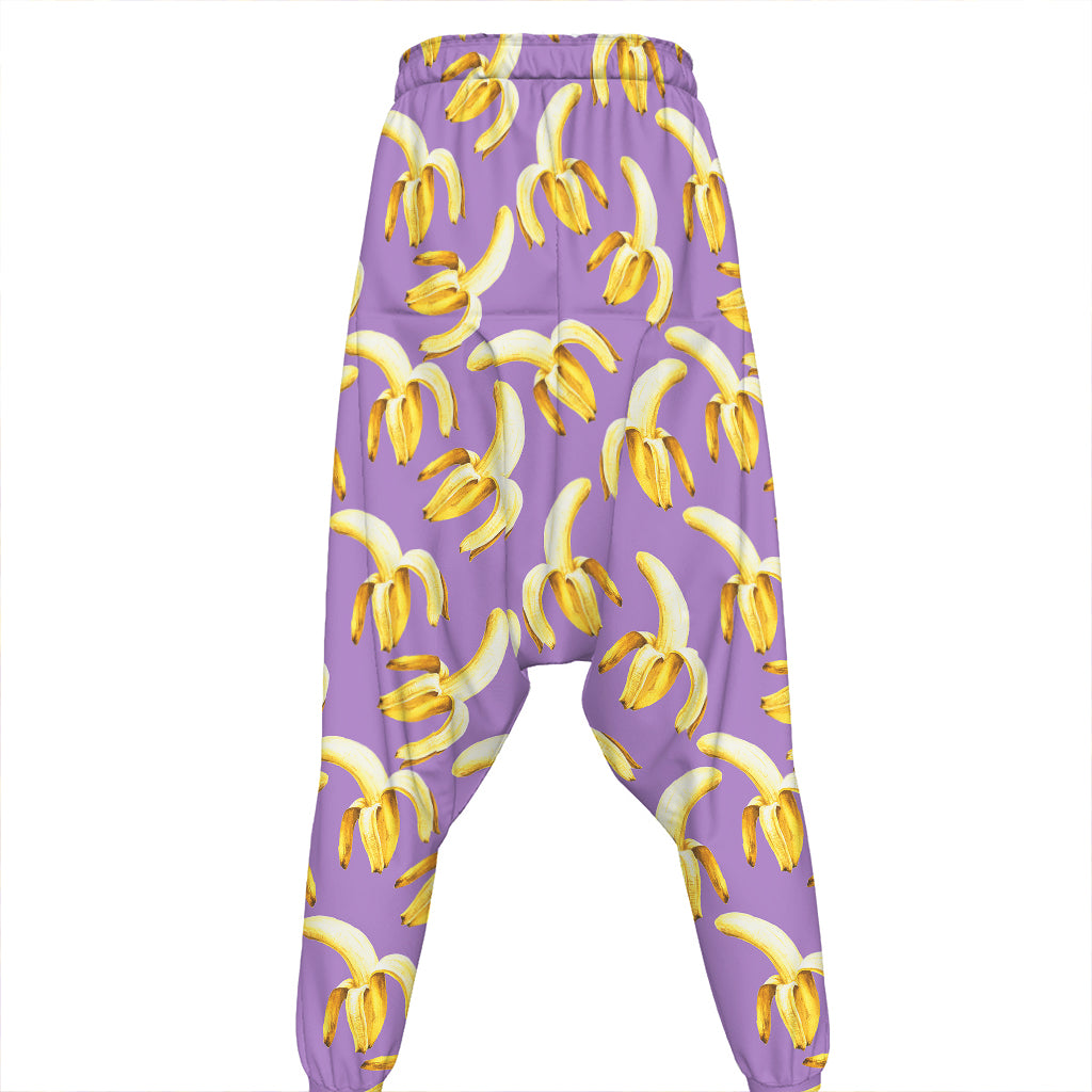 Watercolor Banana Pattern Print Hammer Pants