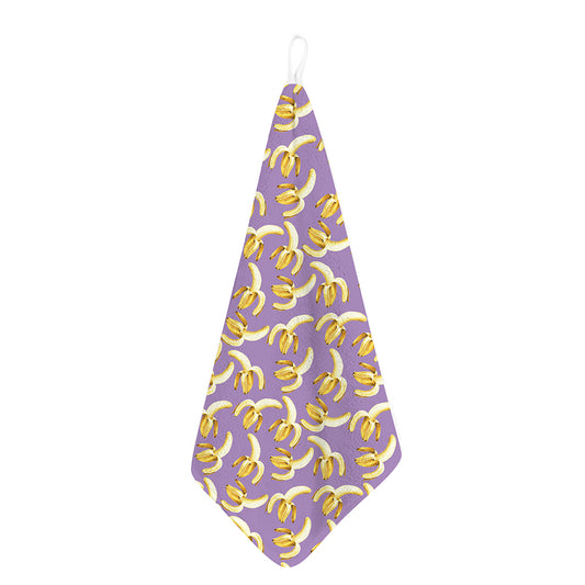 Watercolor Banana Pattern Print Hand Towel
