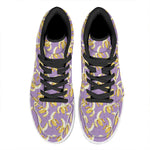 Watercolor Banana Pattern Print High Top Leather Sneakers