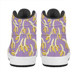 Watercolor Banana Pattern Print High Top Leather Sneakers