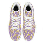 Watercolor Banana Pattern Print High Top Leather Sneakers
