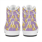 Watercolor Banana Pattern Print High Top Leather Sneakers